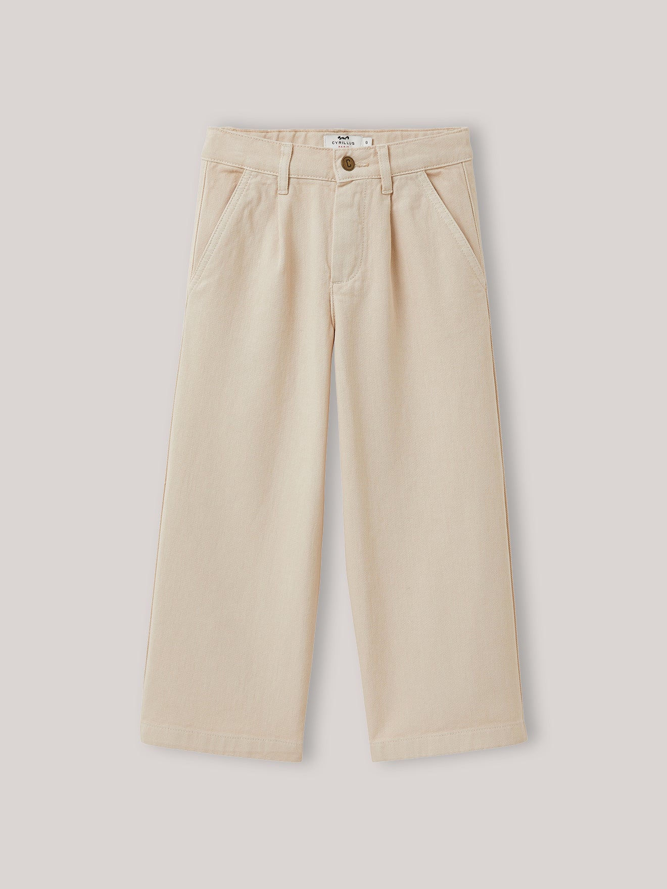 Pantalon large Fille en denim couleur - Collection Junior