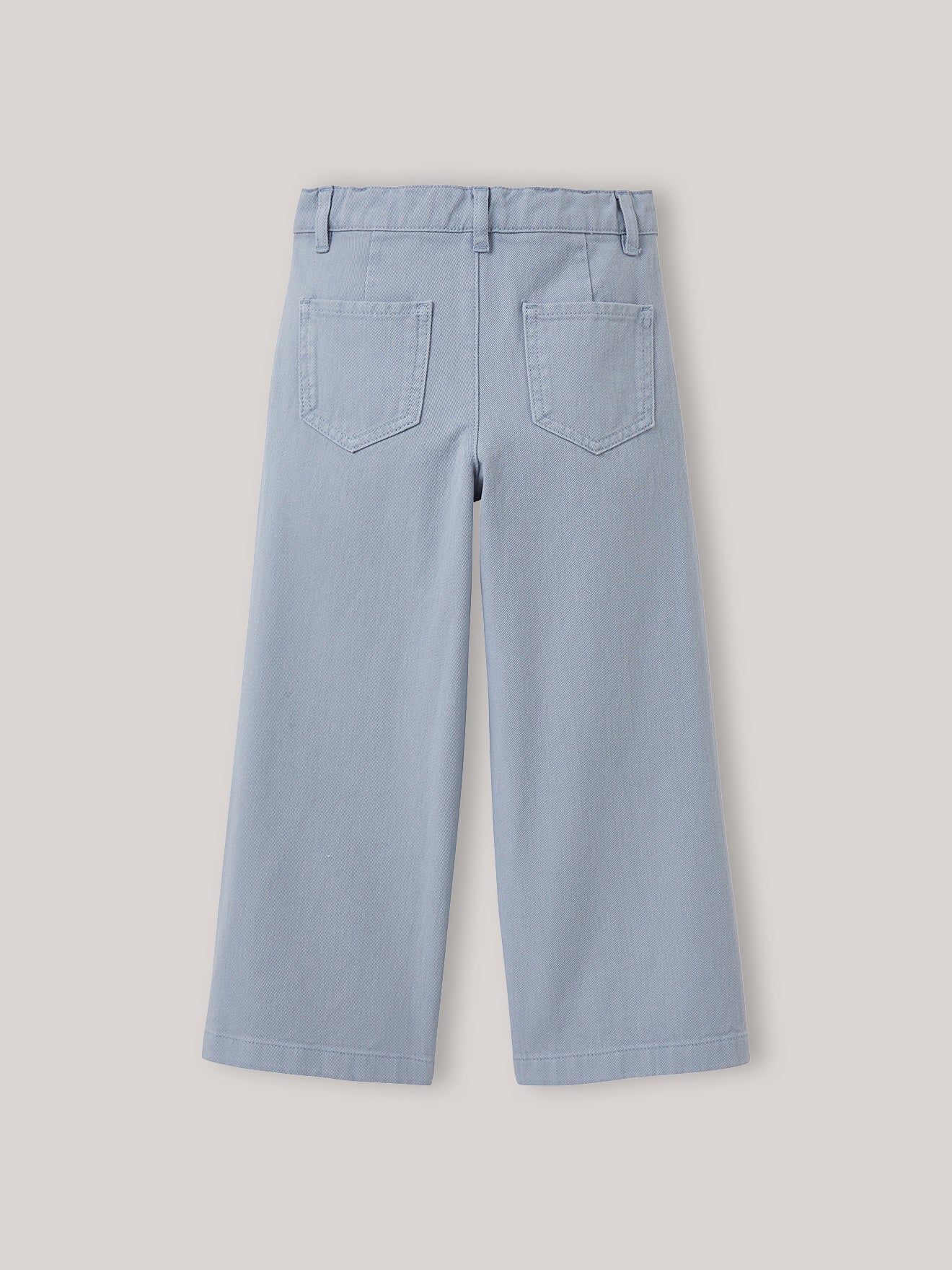 Wijde meisjesbroek in gekleurd denim - Junior collectie