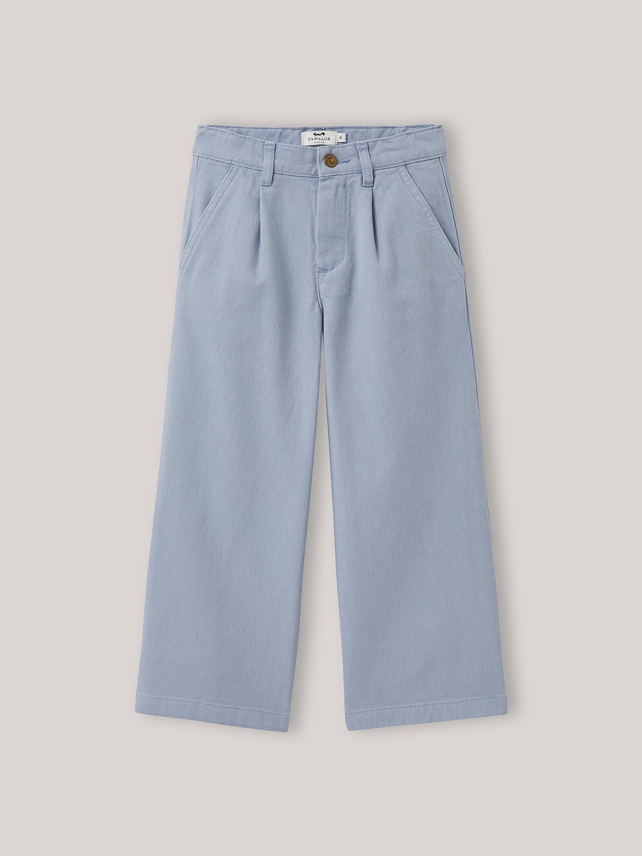 Wijde meisjesbroek in gekleurd denim - Junior collectie