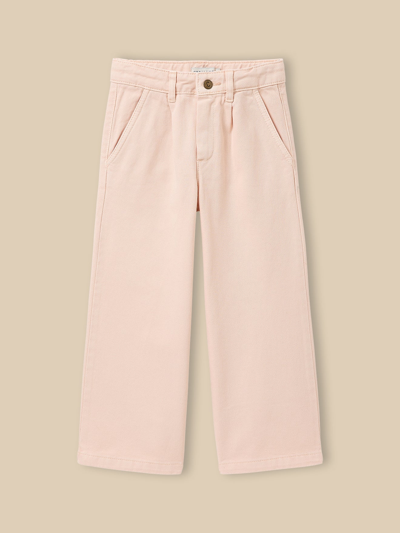 Wijde meisjesbroek in gekleurd denim - Junior collectie