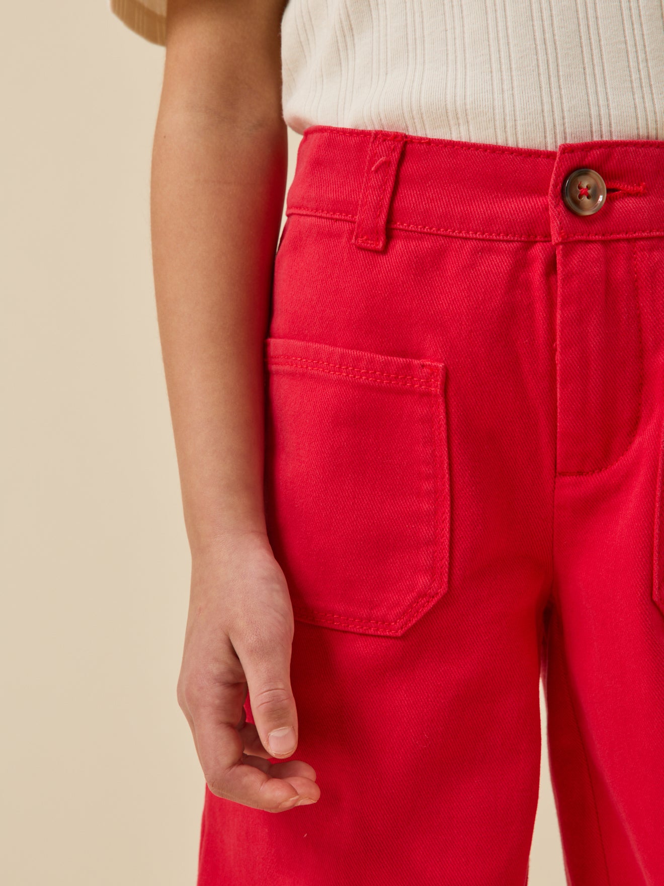 Rechte meisjesbroek in denim