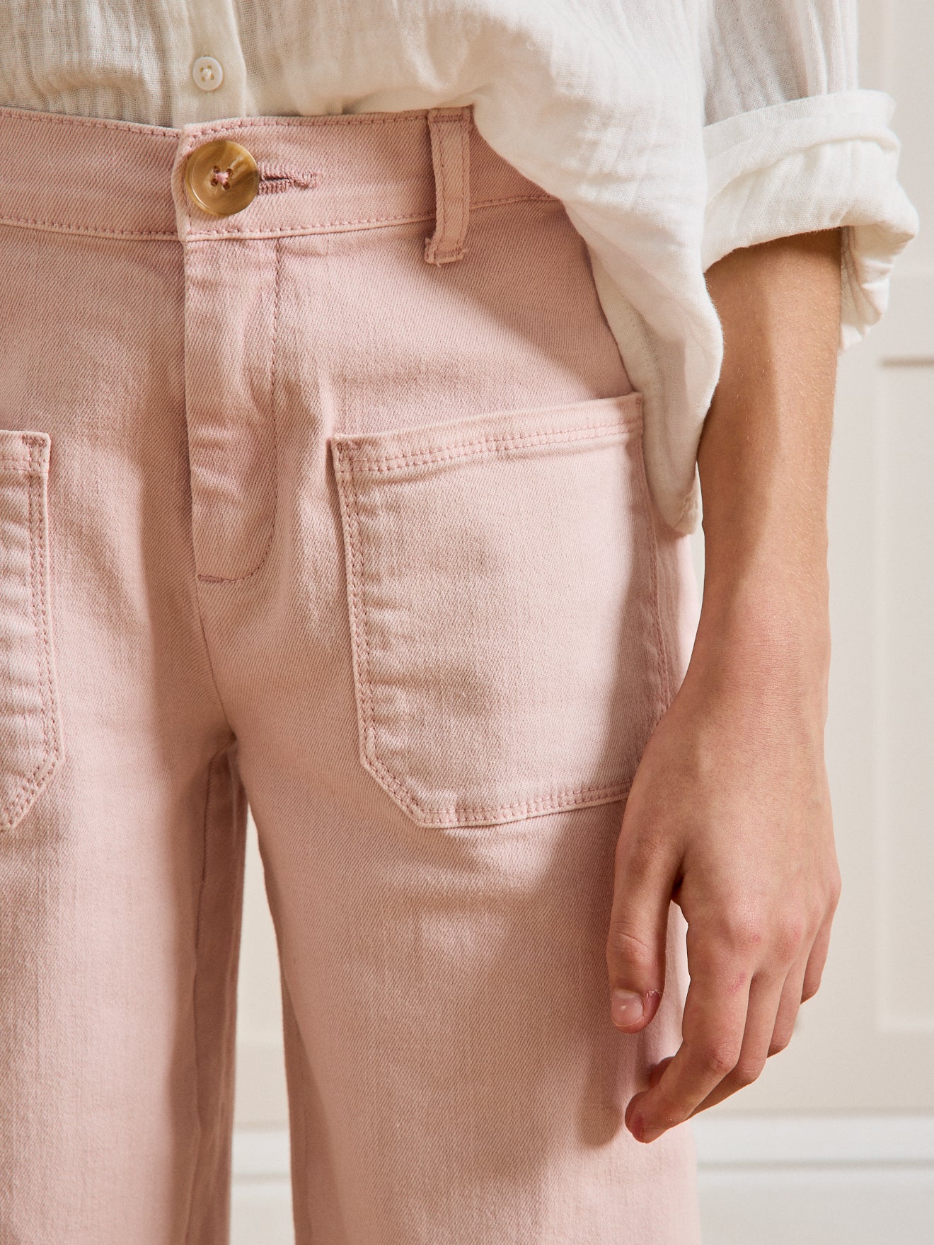 Rechte meisjesbroek in denim