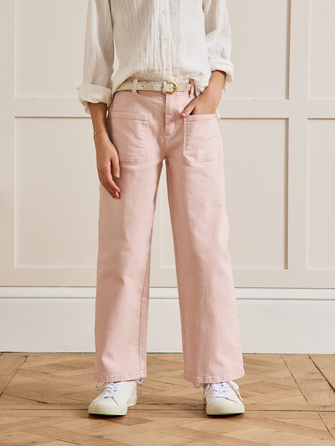 Rechte meisjesbroek in denim