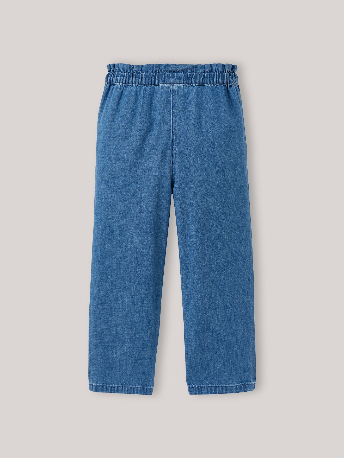 Wijde meisjesbroek in light denim