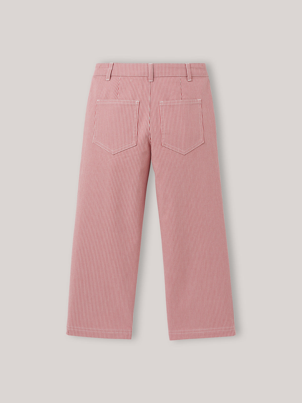Rechte meisjesbroek in gestreept denim