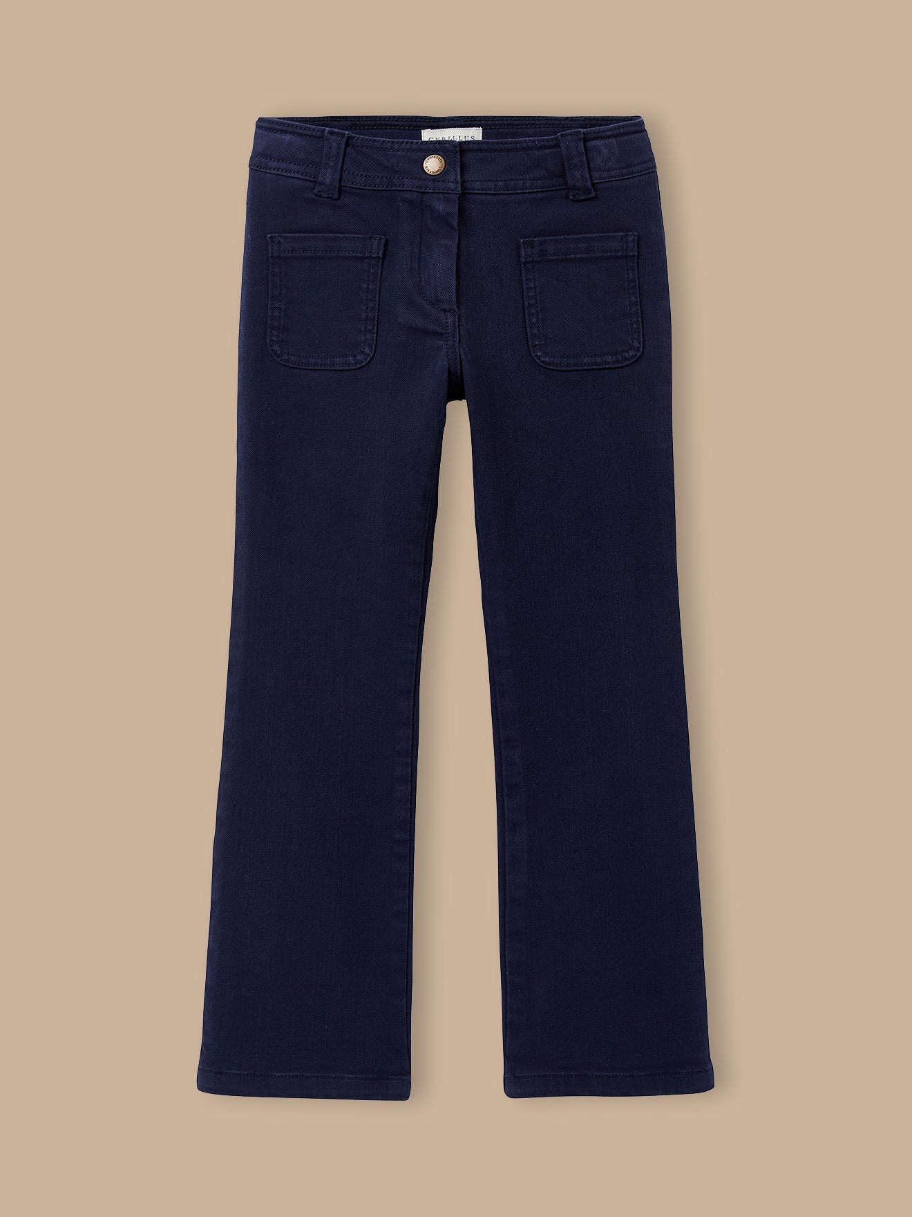 Flared meisjesbroek in twill