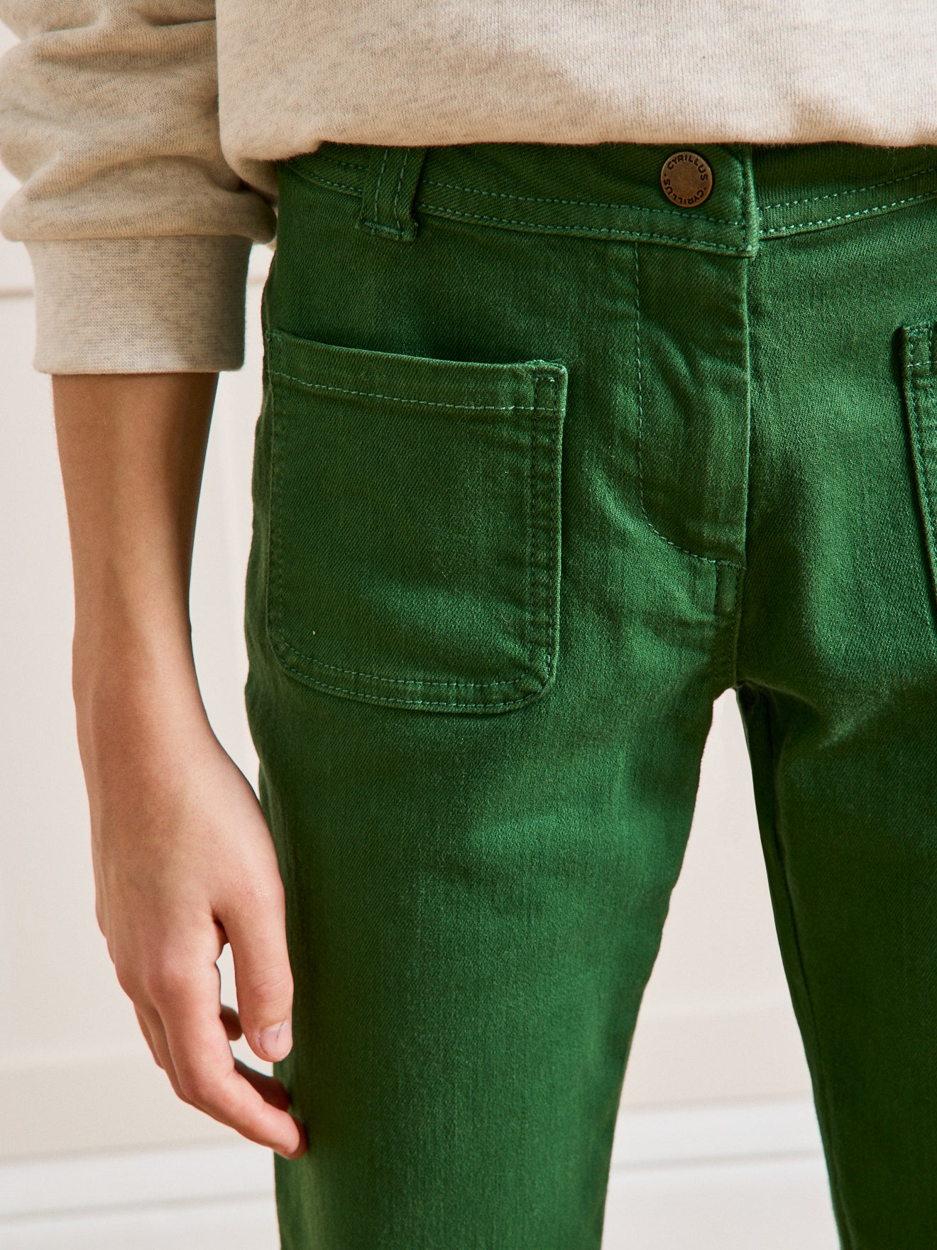 Pantalon flare Fille en twill