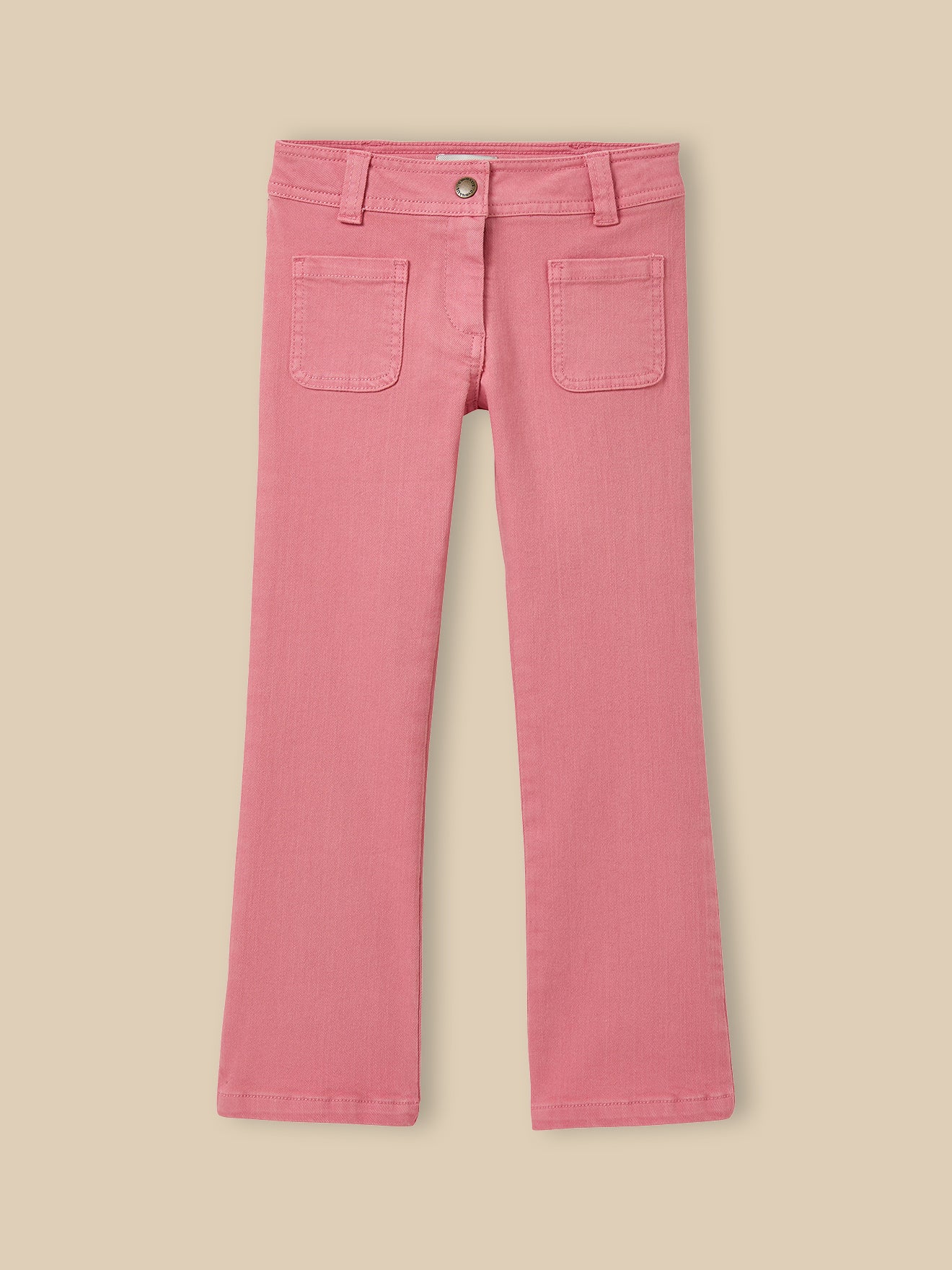 Flared meisjesbroek in twill