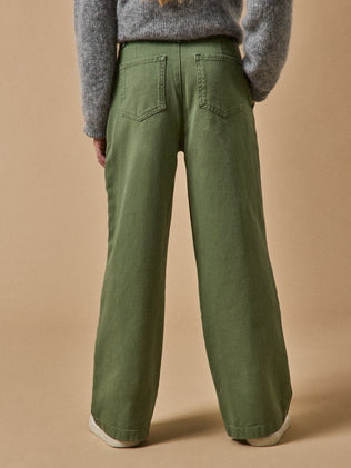 Wijde meisjesbroek in twill