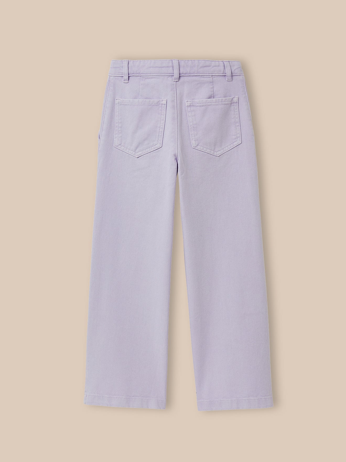 Wijde meisjesbroek in twill