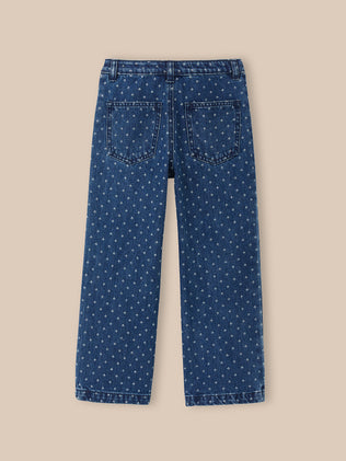 Rechte meisjesjeans met fantasiemotief