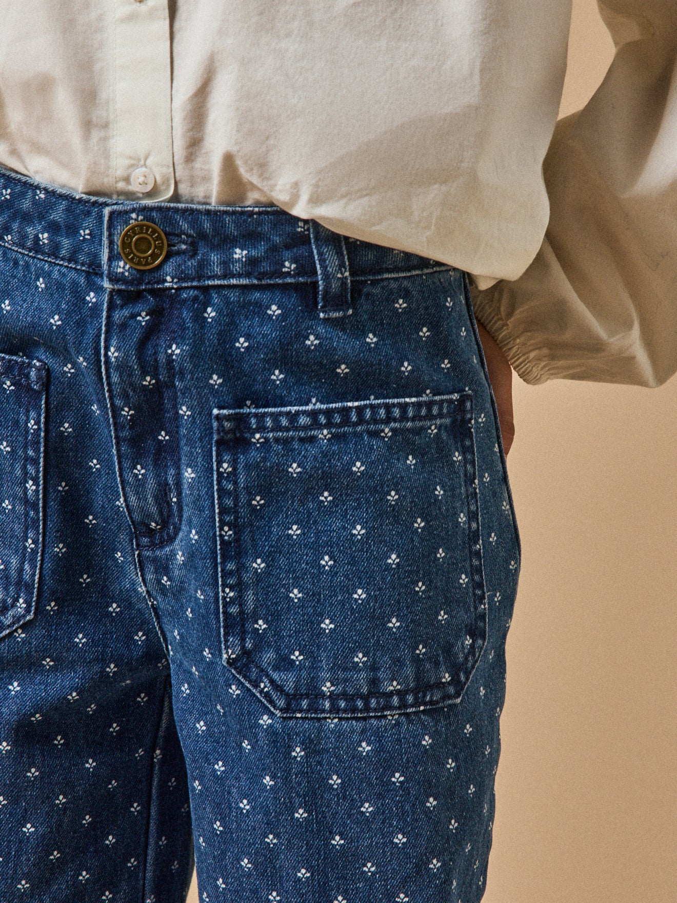 Jean droit fantaisie Fille