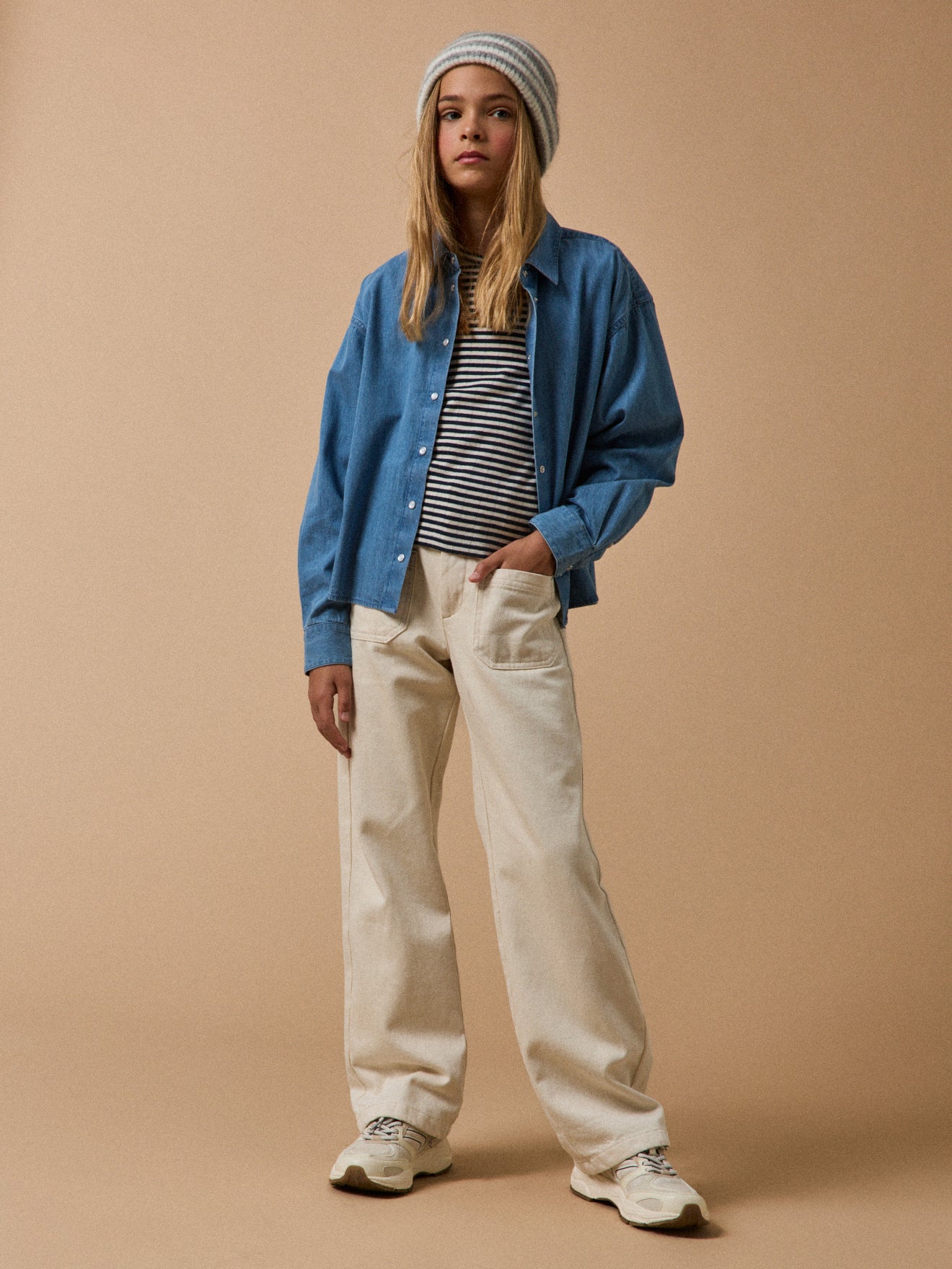 Pantalon droit Fille en denim