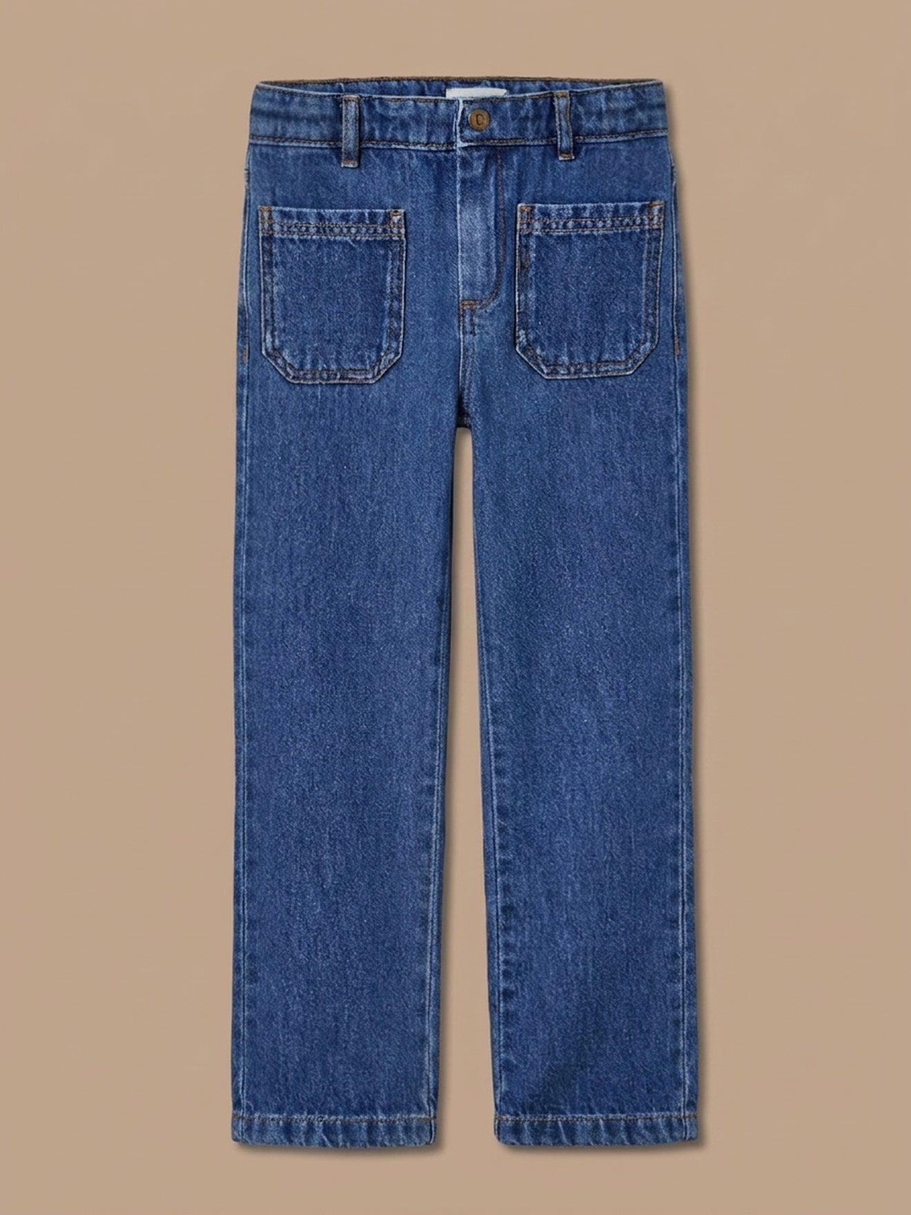 Rechte meisjesbroek in denim