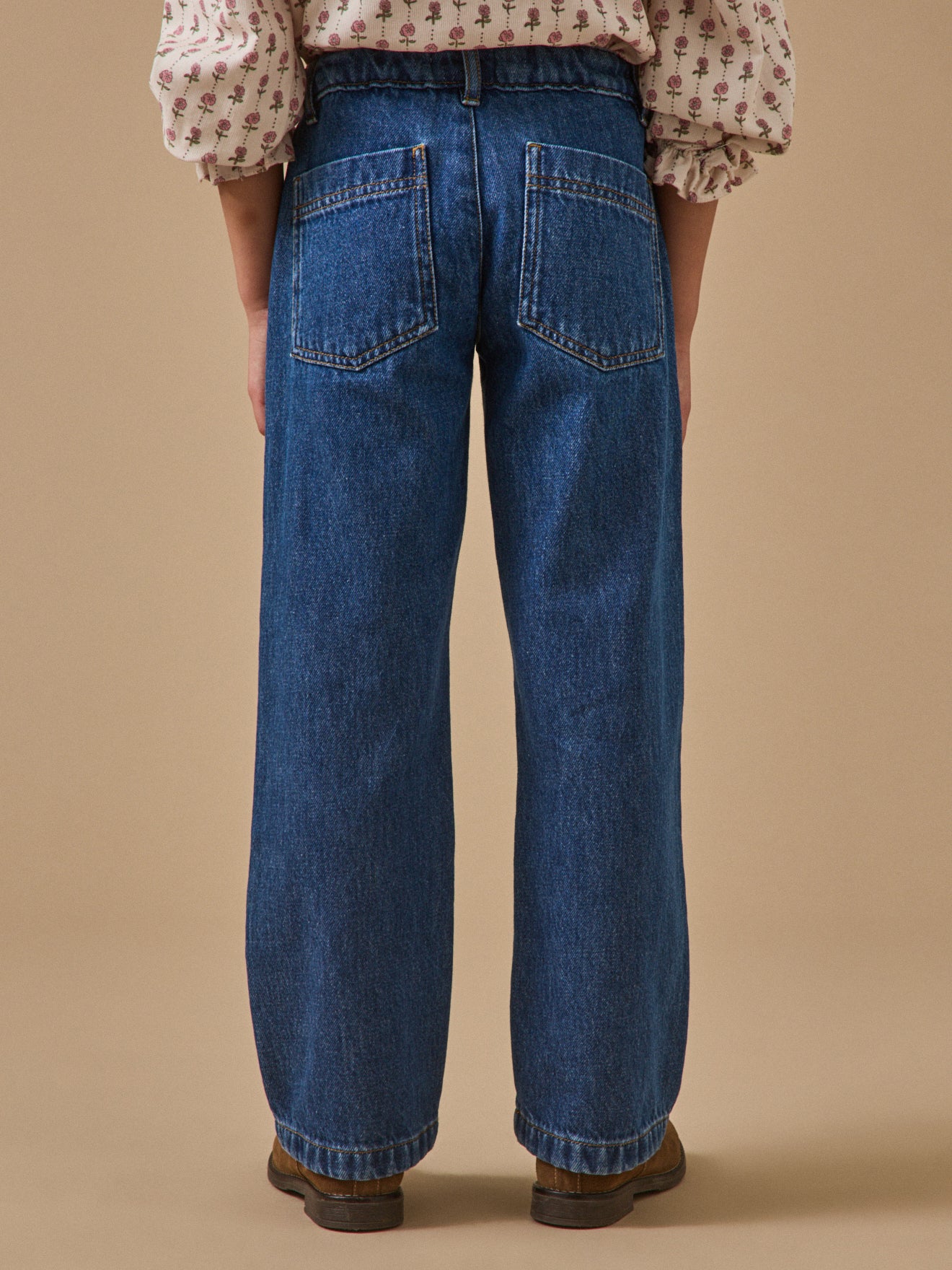 Rechte meisjesbroek in denim