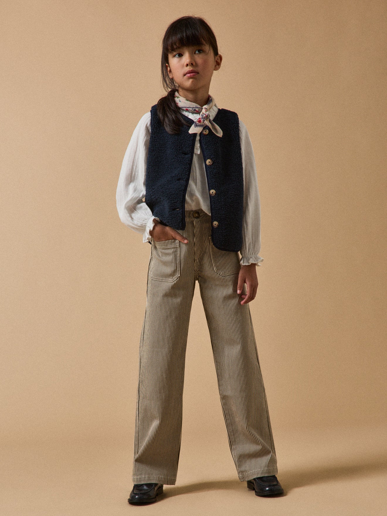 Pantalon droit rayé Fille