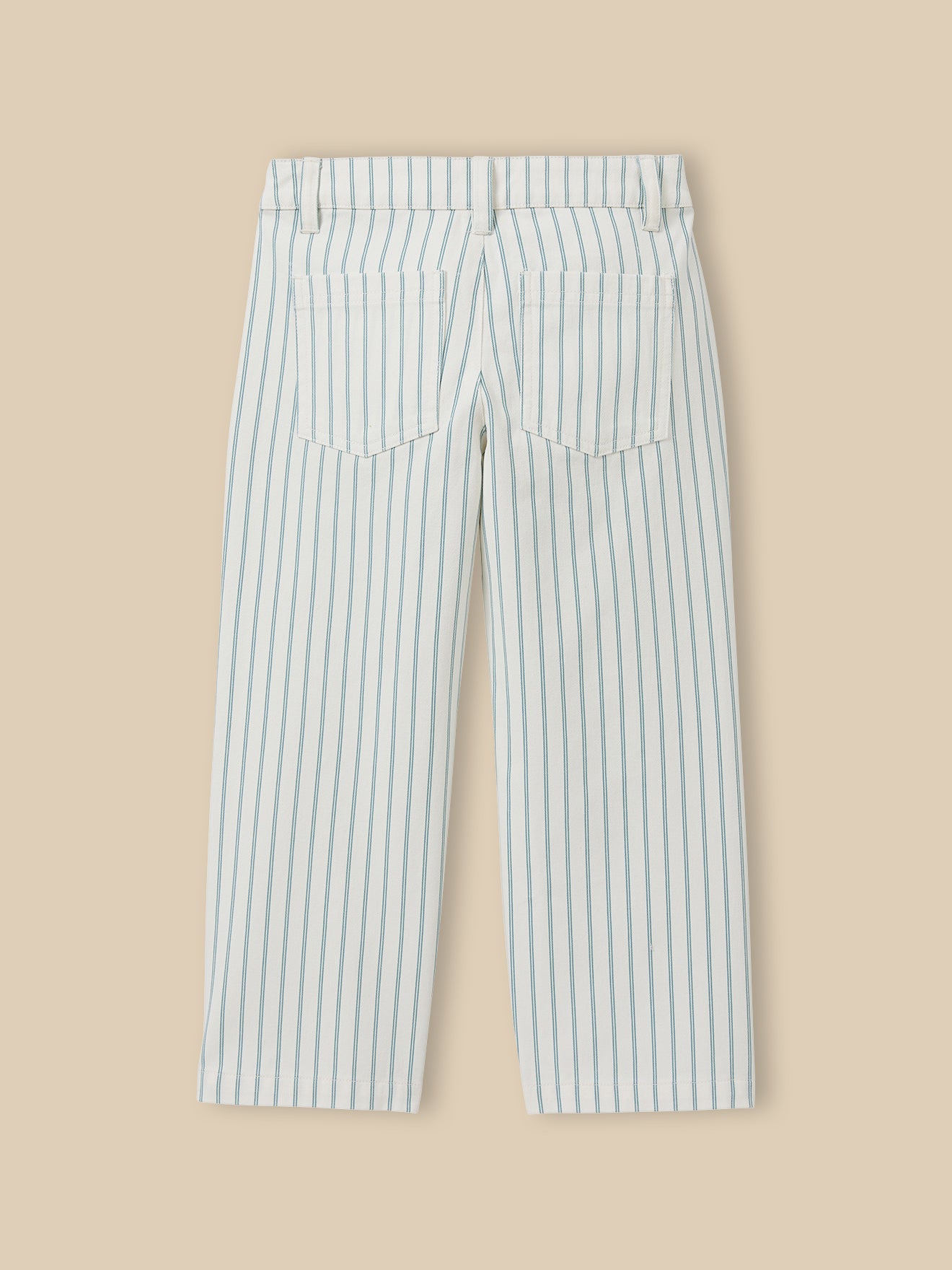 Meisjesbroek in gestreept denim