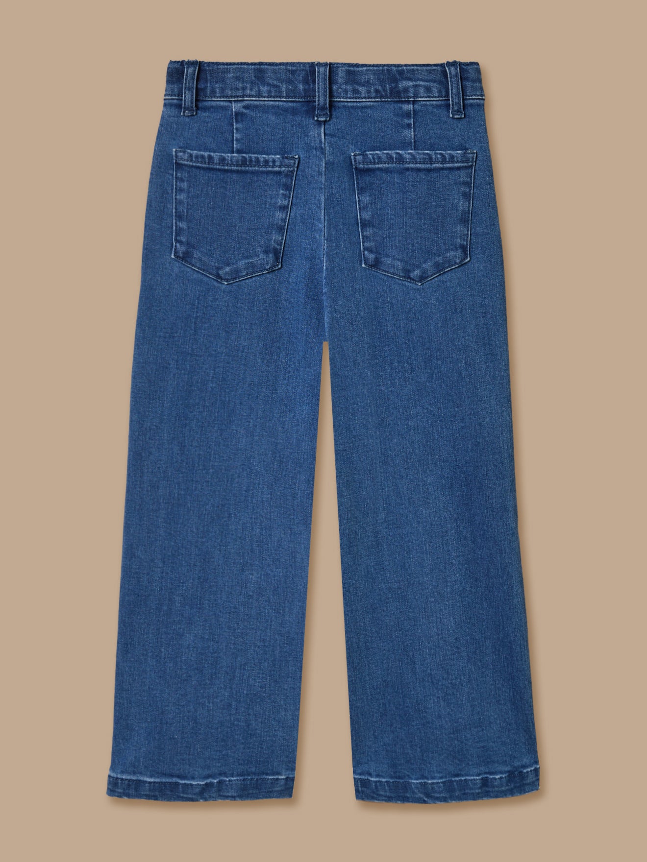 Wijde meisjesbroek in denim