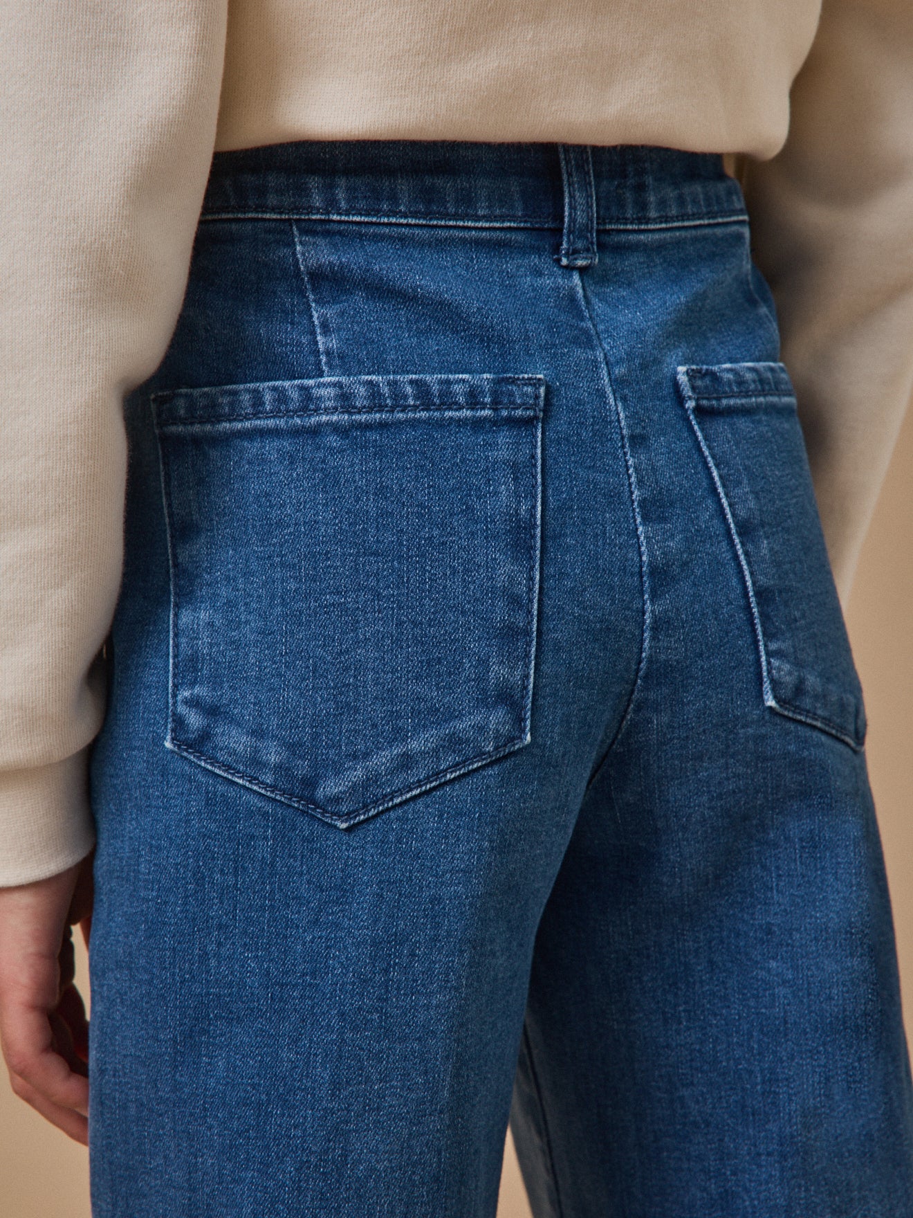 Wijde meisjesbroek in denim
