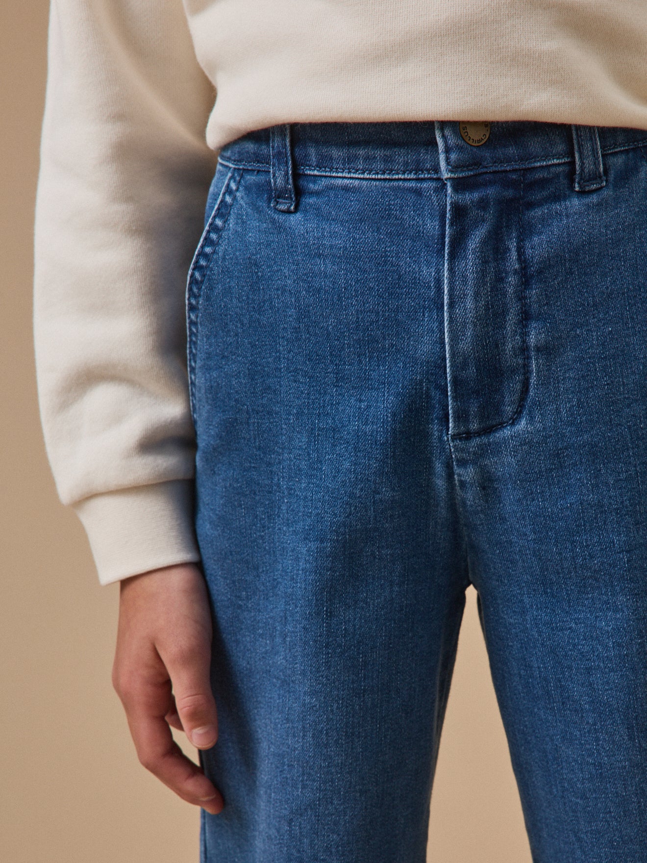 Wijde meisjesbroek in denim