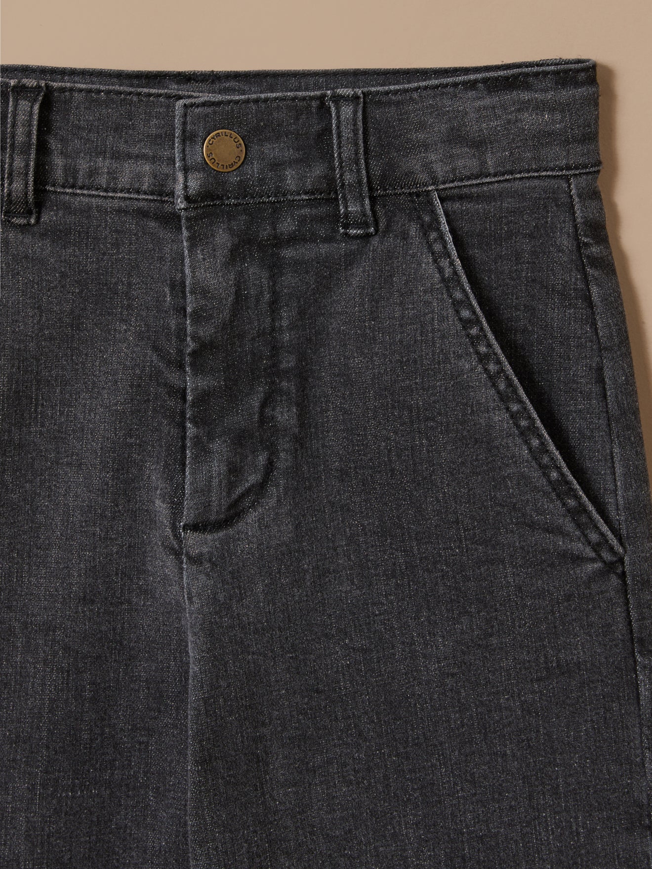 Wijde meisjesbroek in denim