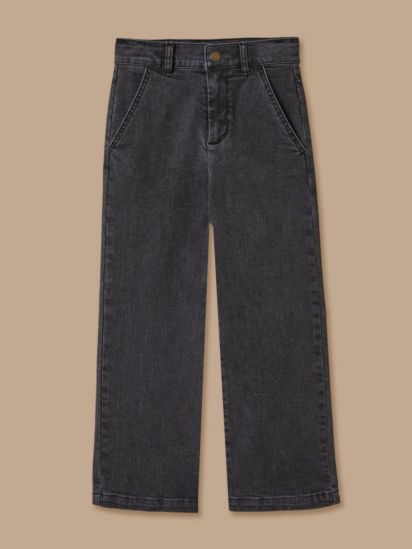 Wijde meisjesbroek in denim