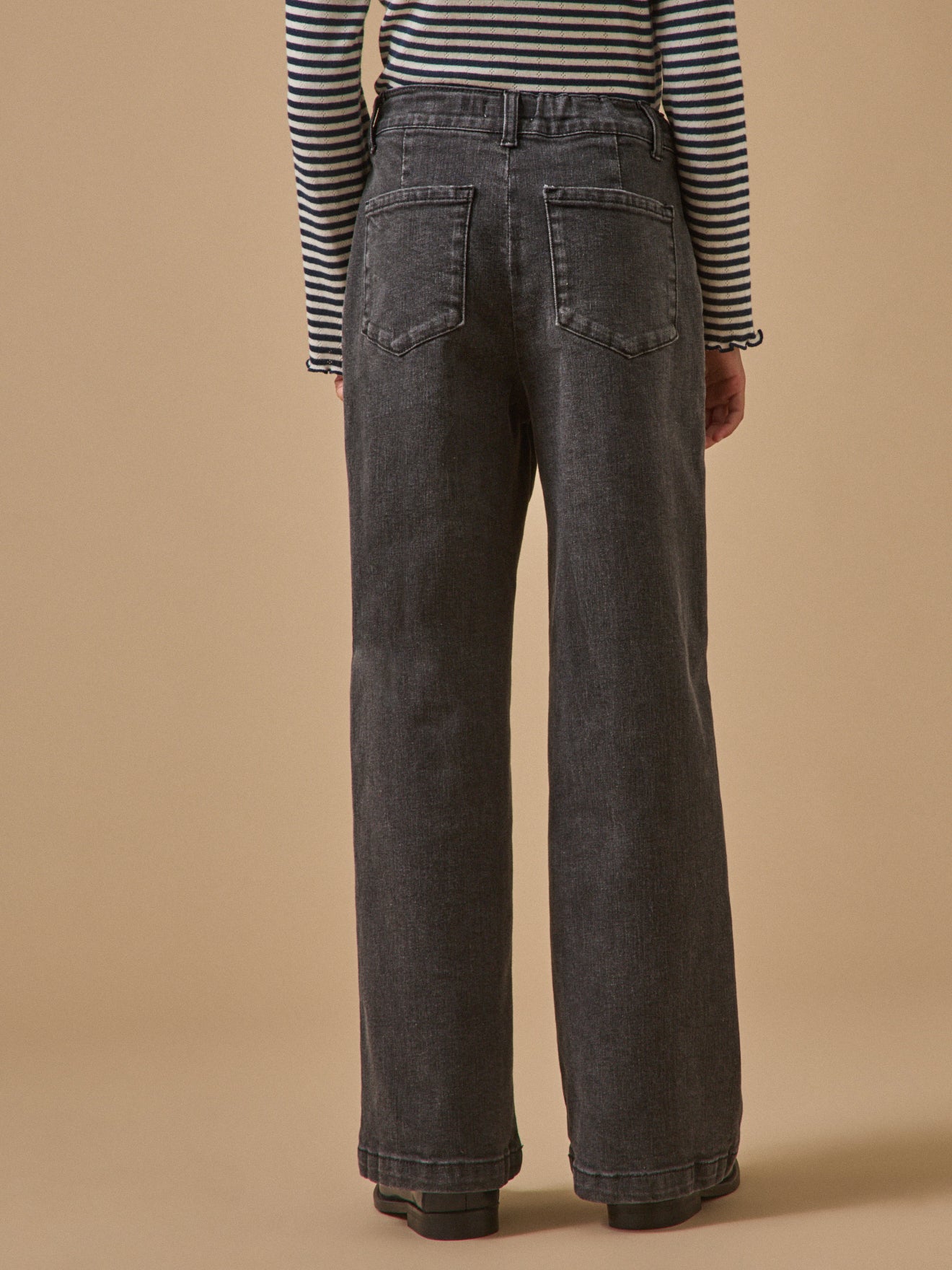 Wijde meisjesbroek in denim