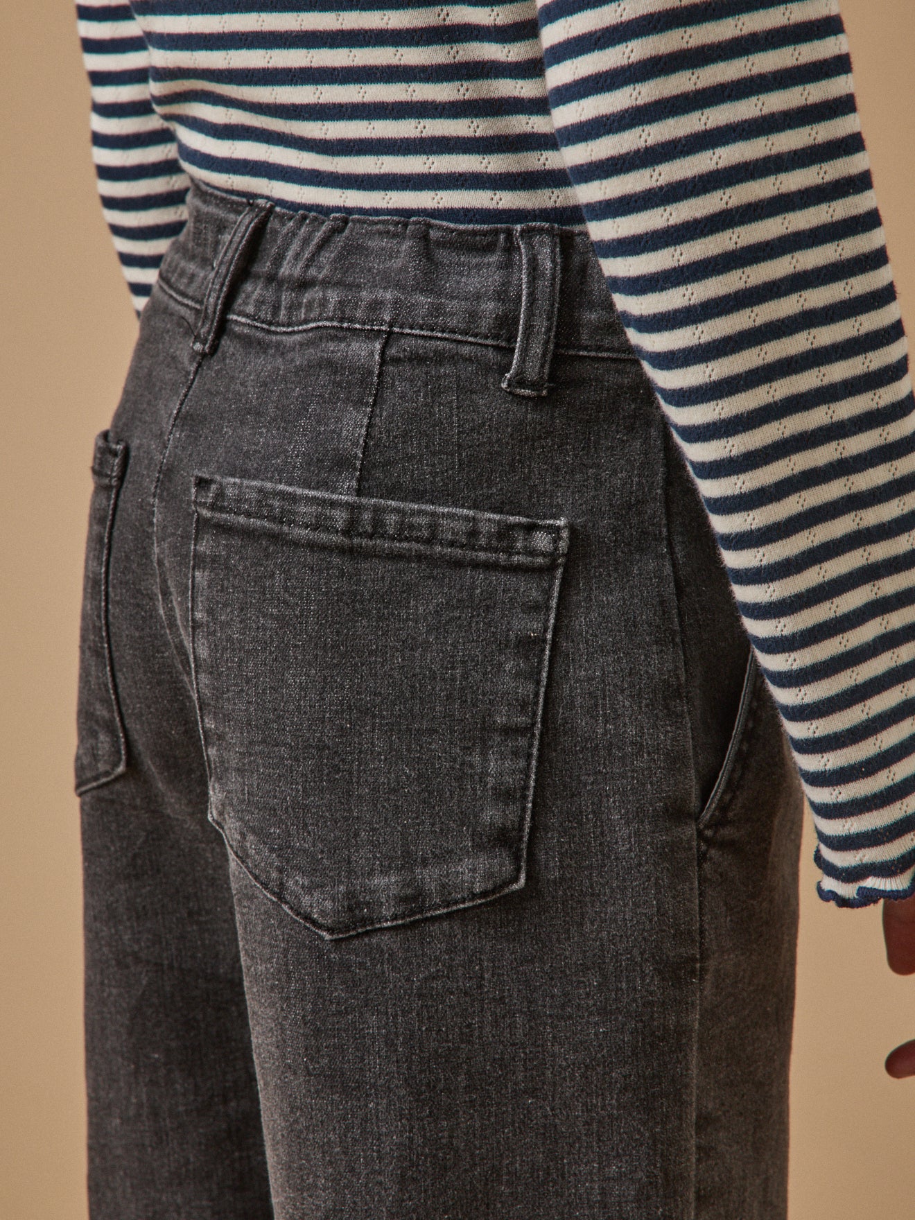 Wijde meisjesbroek in denim