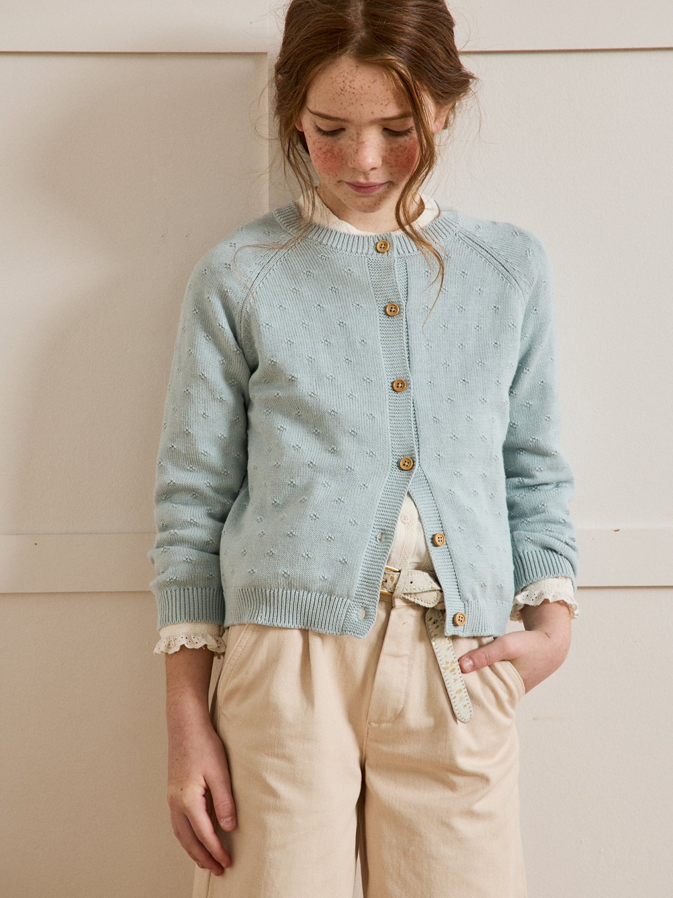 Cardigan Fille point fantaisie