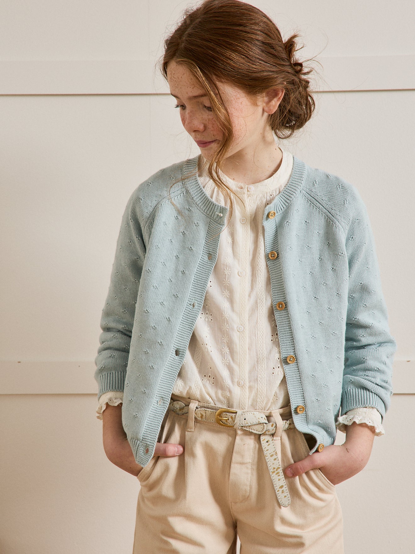 Cardigan Fille point fantaisie