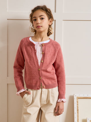 Cardigan Fille point fantaisie