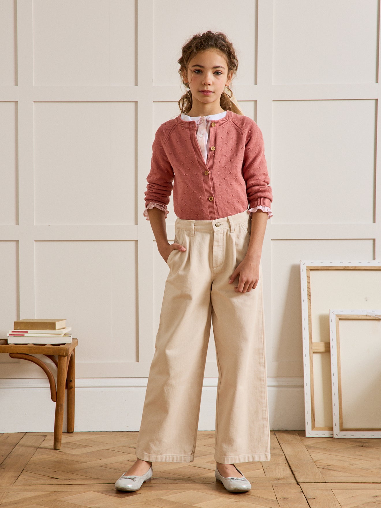 Cardigan Fille point fantaisie