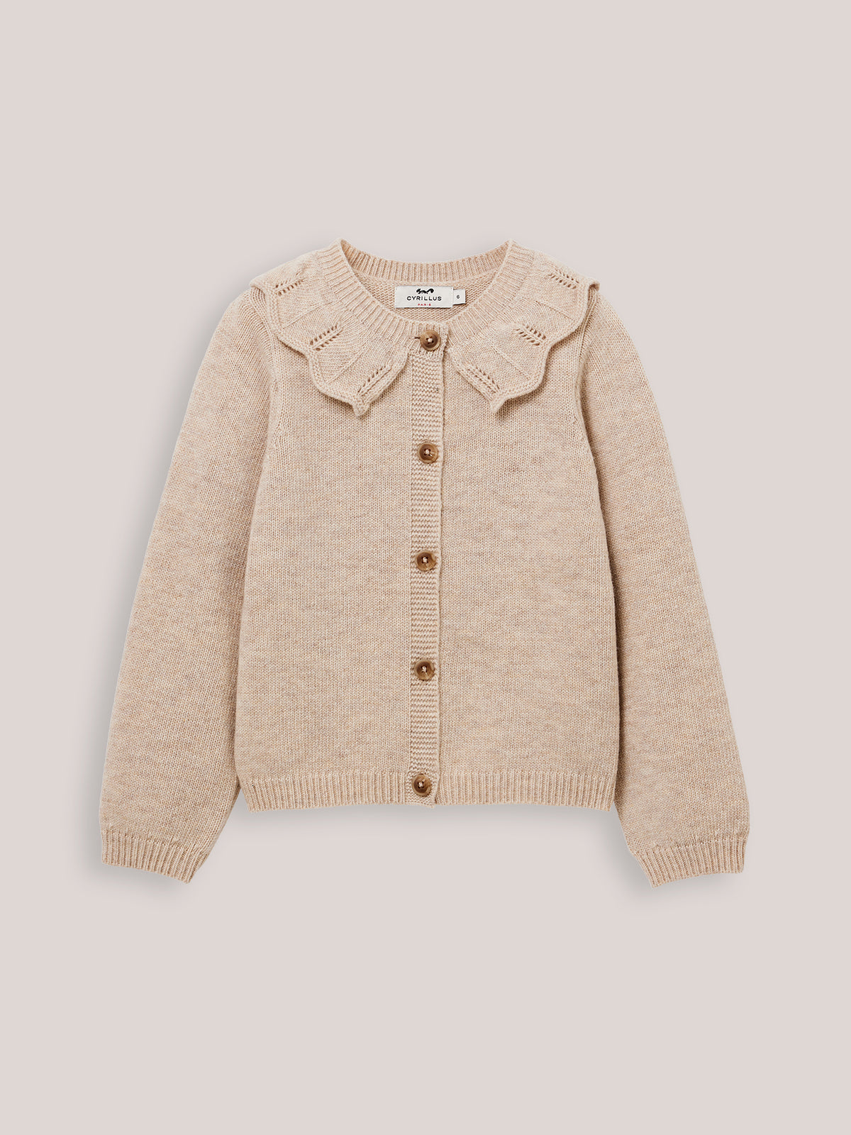 Cardigan Fille à col pointelle