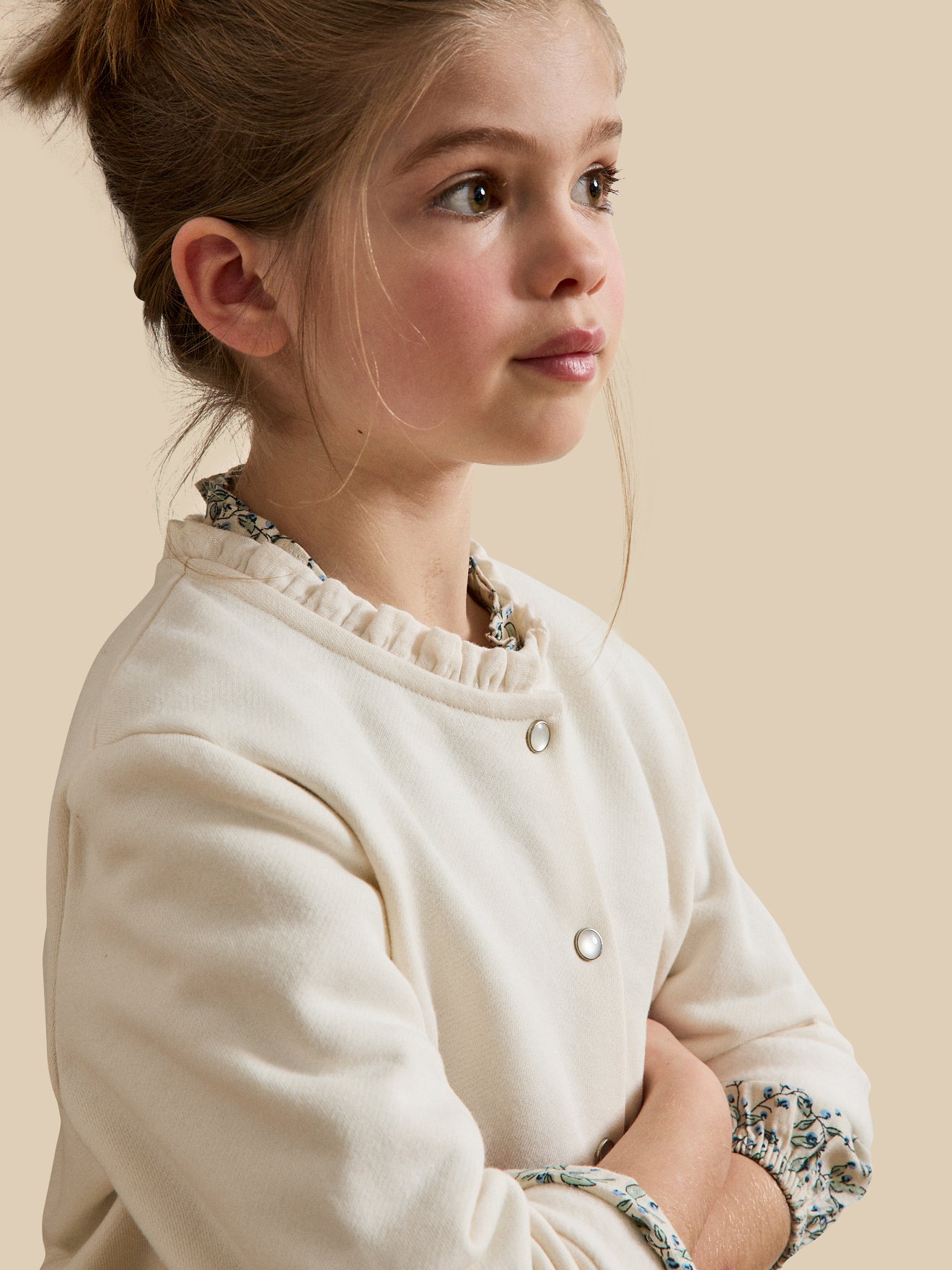 Meisjesvest in molton - Biokatoen