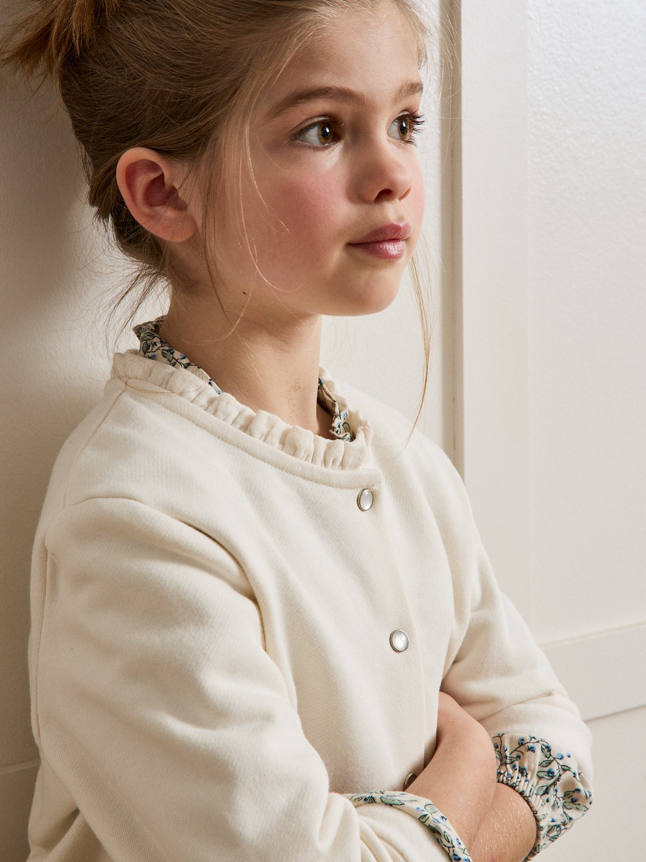 Meisjesvest in molton - Biokatoen