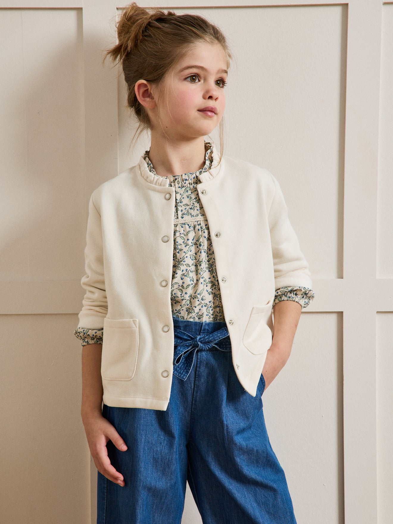 Meisjesvest in molton - Biokatoen