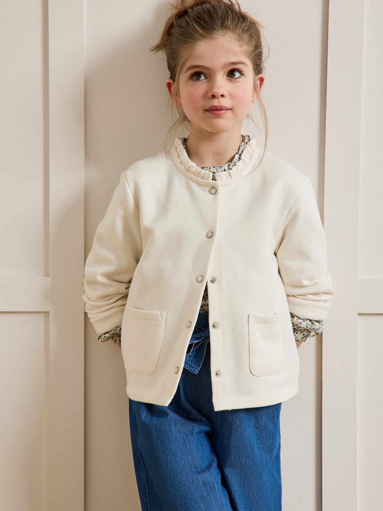 Meisjesvest in molton - Biokatoen