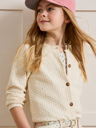 Cardigan Fille points fantaisie
