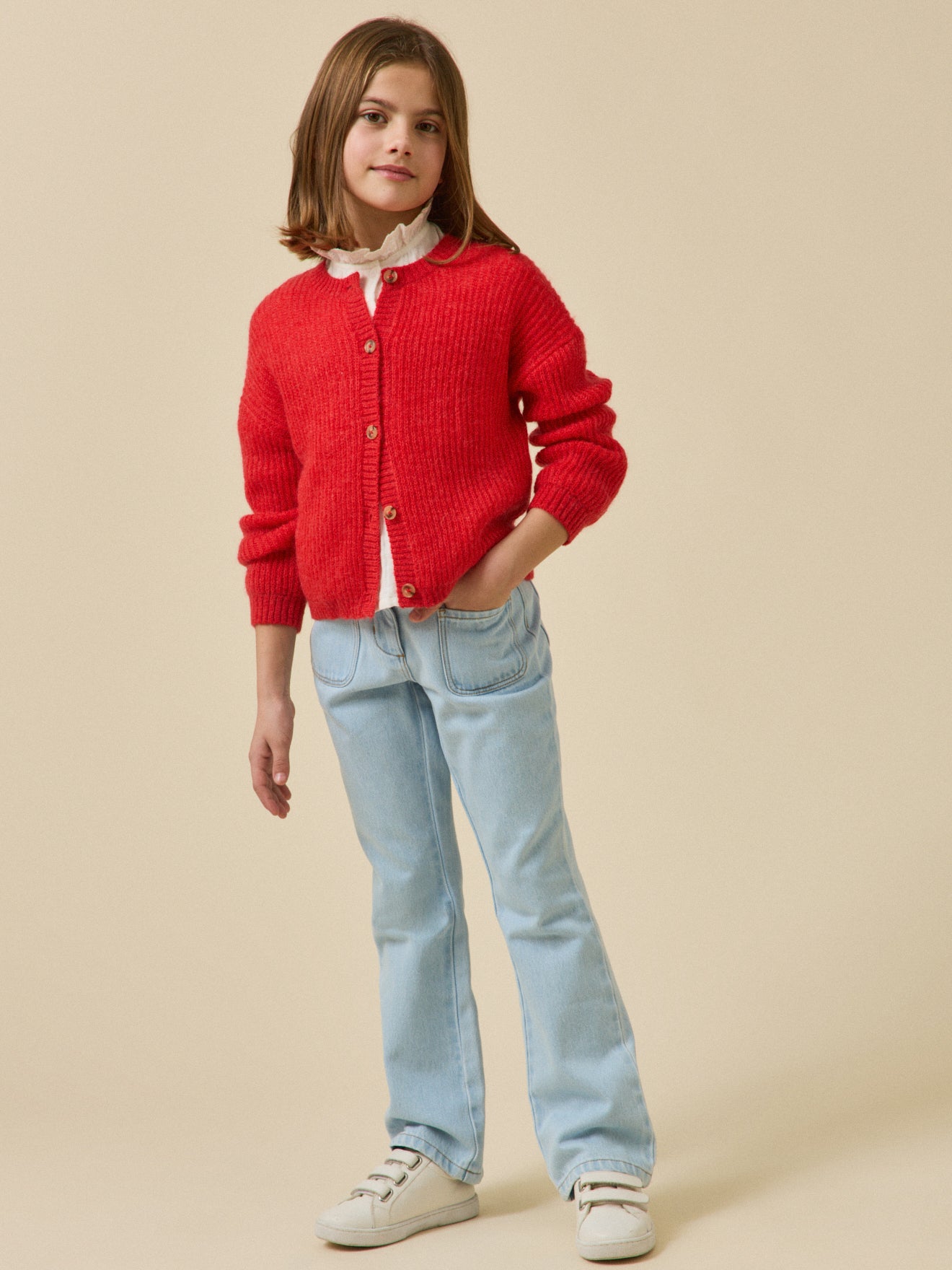 Cardigan Fille avec laine et mohair