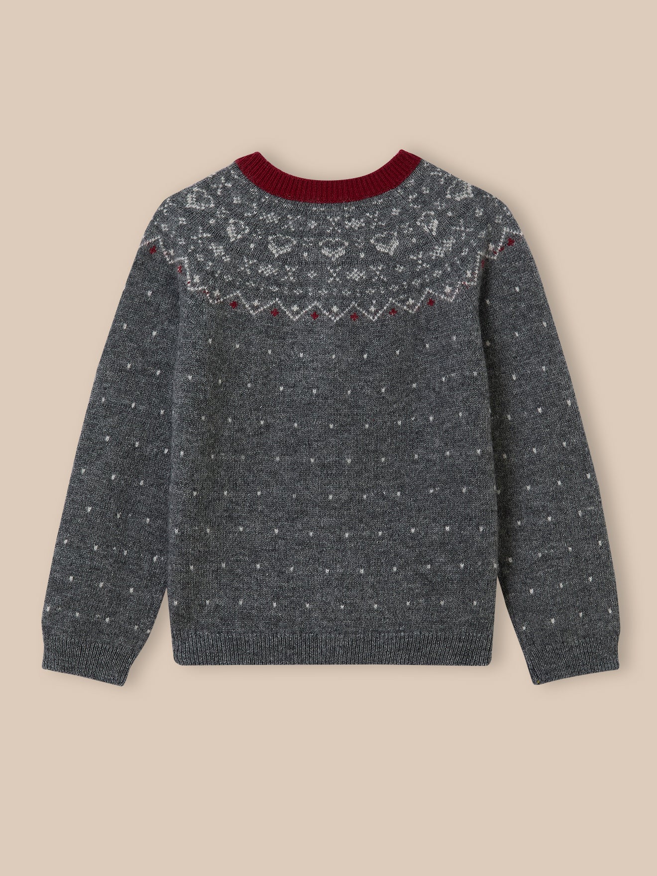 Wollen meisjescardigan met jacquard