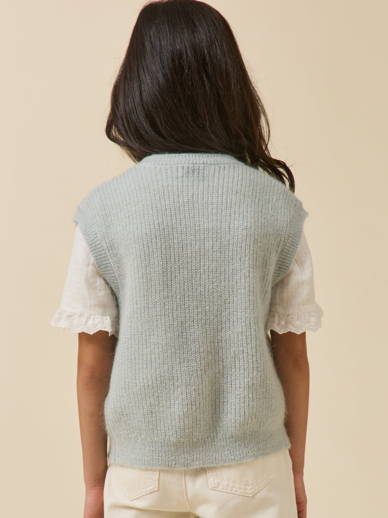 Meisjescardigan in wol en mohair