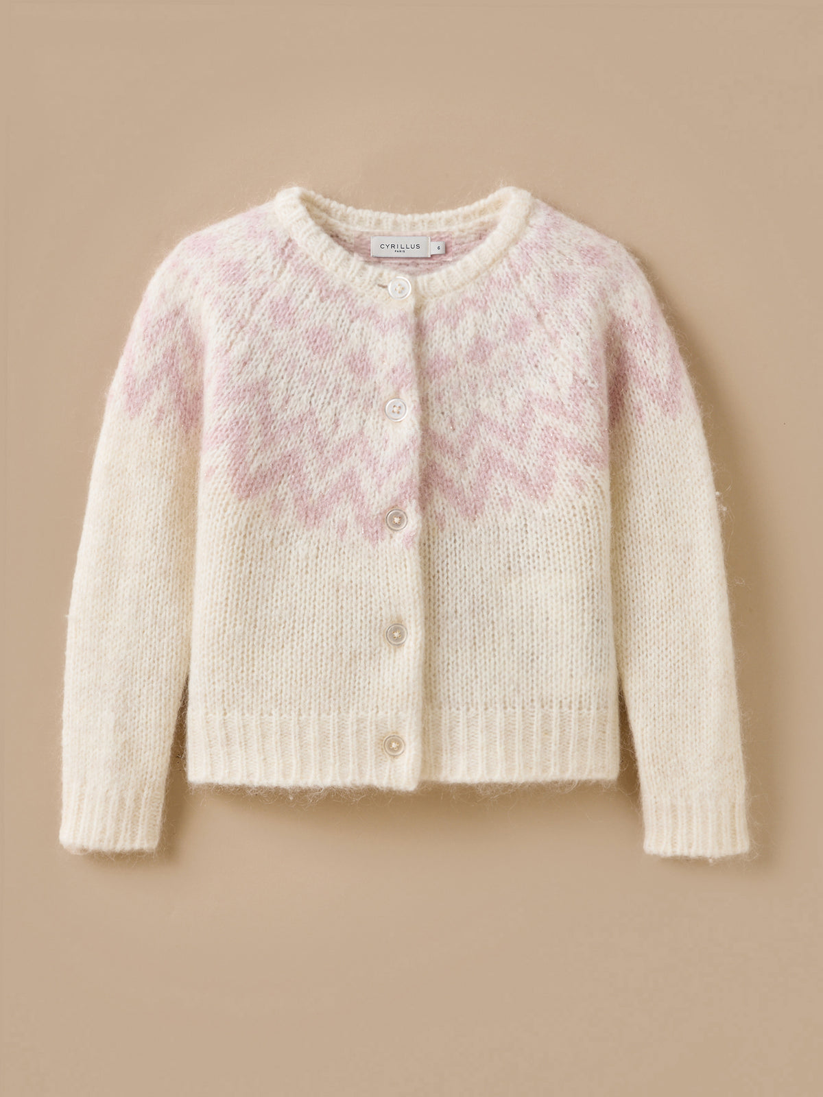Wollen meisjescardigan met jacquard