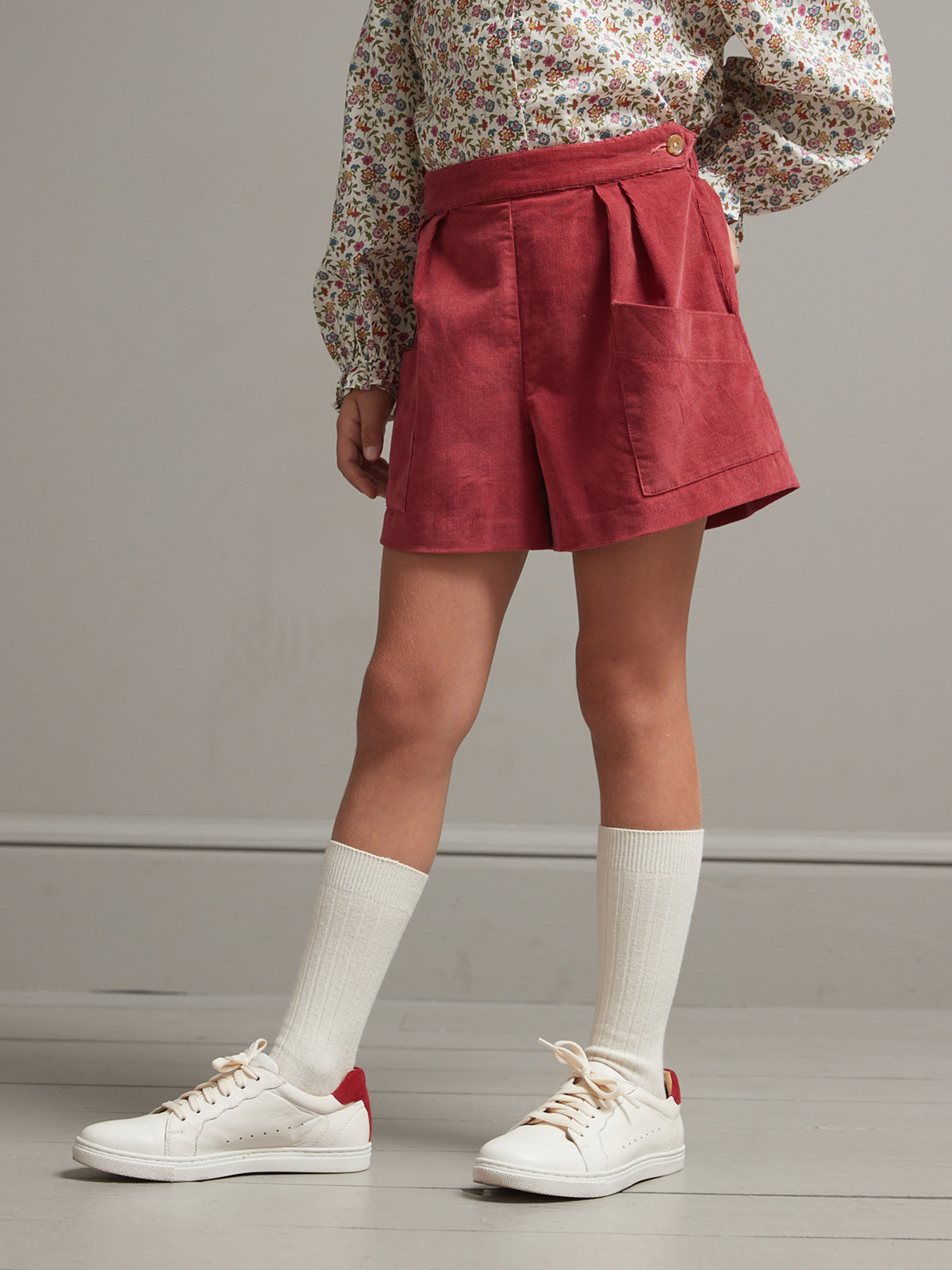 Meisjesshort in velours