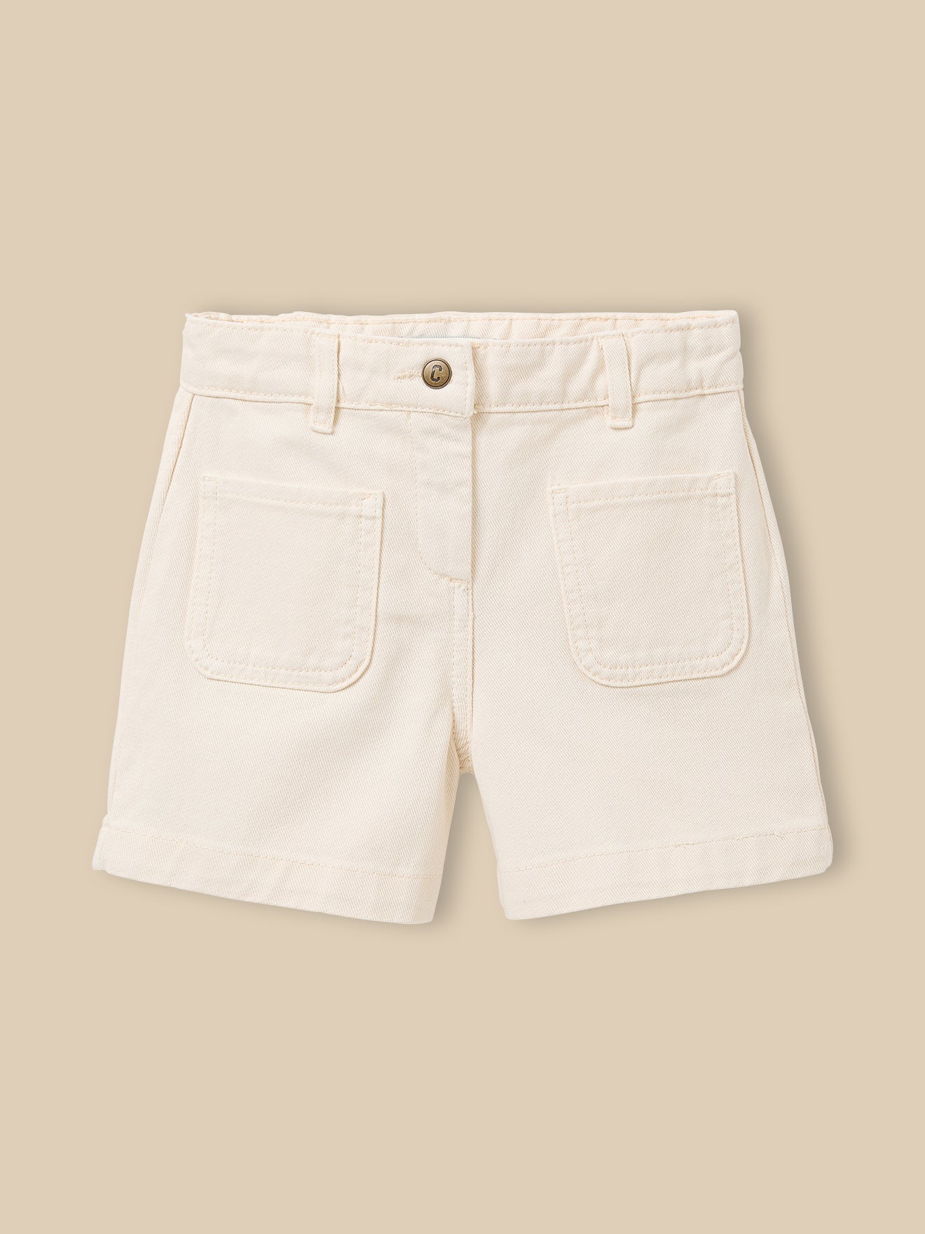 Meisjesshort in gekleurd denim
