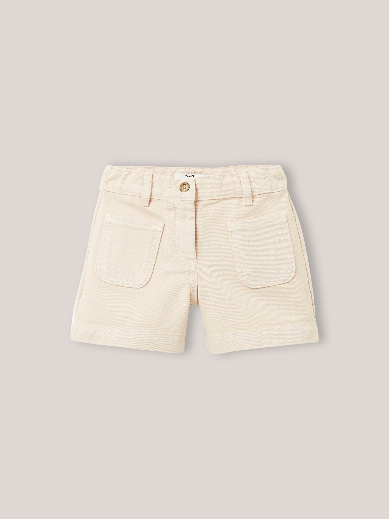 Meisjesshort in gekleurd denim