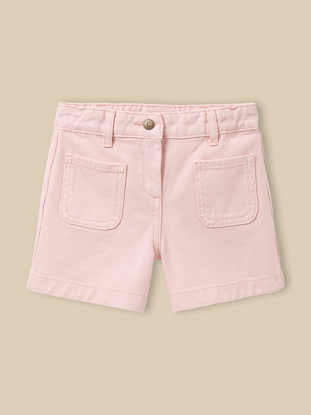 Meisjesshort in gekleurd denim
