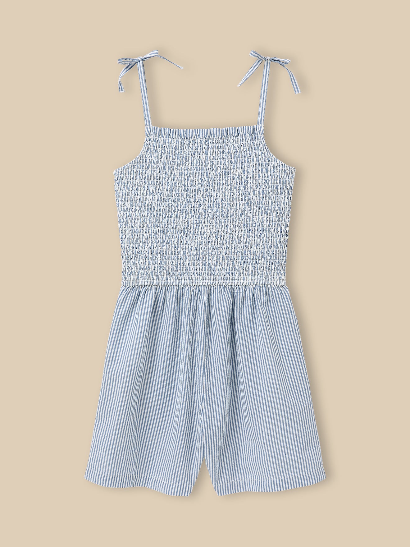 Meisjesplaysuit in seersucker