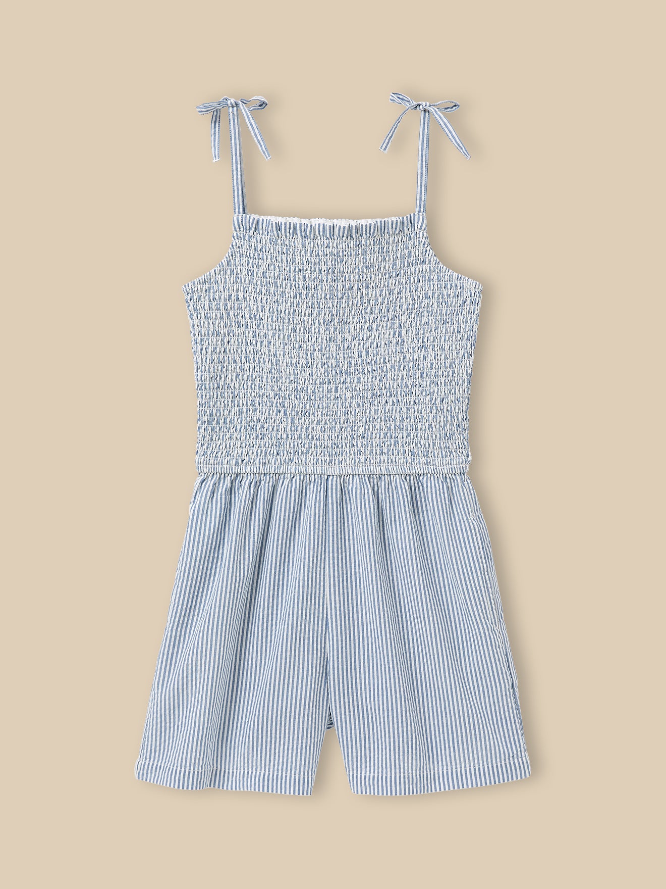Meisjesplaysuit in seersucker
