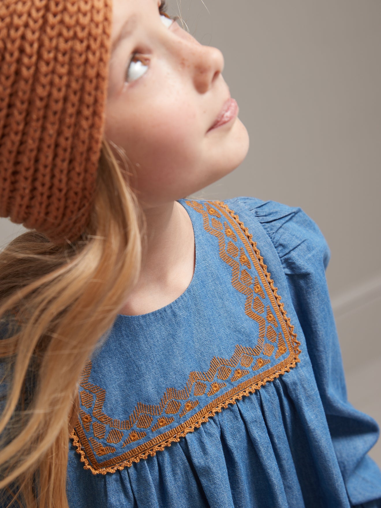 Robe fille en denim light