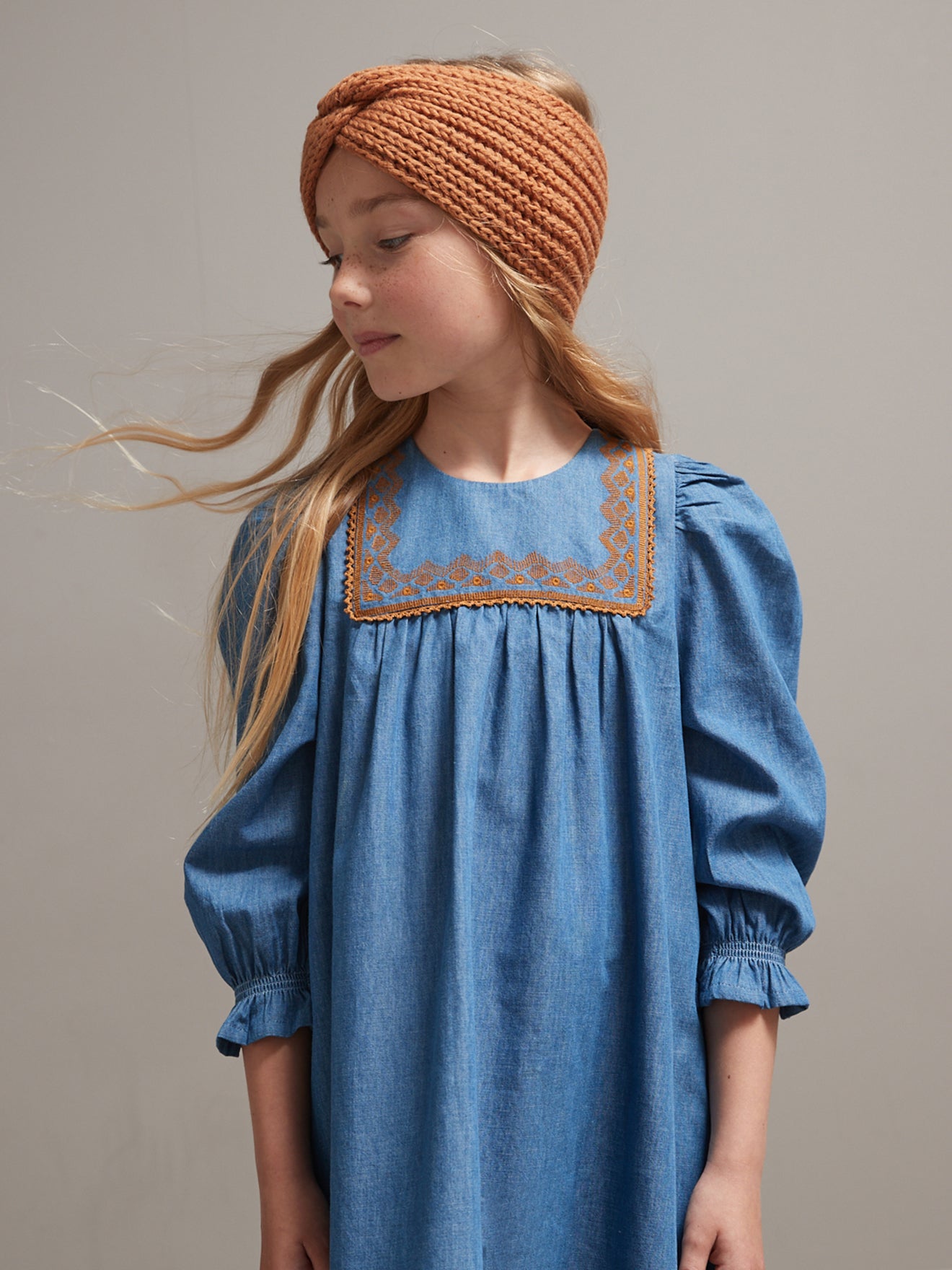 Robe fille en denim light